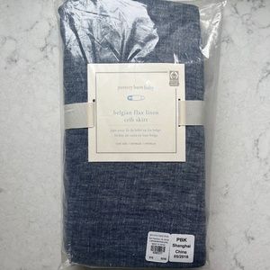 Brand new: Pottery Barn Baby Belgian Flax Linen crib skirt, Indigo